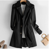 Wiosna jesień trencz OL panie trencz elegancki Slim długie kobiety wiatrówki Plus rozmiar Casual trencz Femme 5xl płaszcz 4